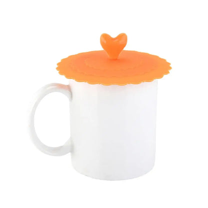 Creative Love Silicone Cup Cover Can Hold A Spoon Household Heatresistant Cup Accessories For Dust Prevention Friend Gift