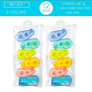 6 pcs/set Cute Mini Morandi Color Correction Tape Kawaii Small Portable Writing Correct Tape Tool School Student Stationery