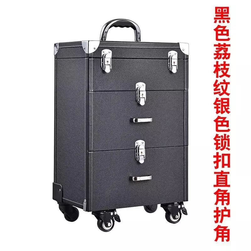 NEW Trolley luggage large Multi-layer Beauty make up bag box Suitcase capacity manicure Cosmetic case multifunct Rolling Luggage