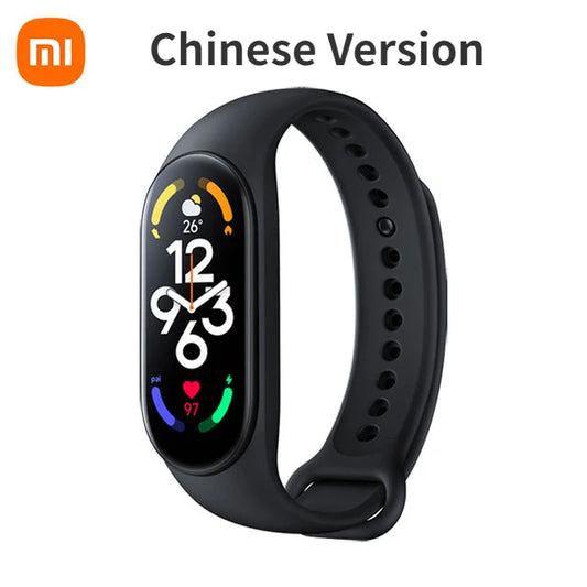 Gelang Pintar Xiaomi Mi Band 7 6 Warna Skrin AMOLED Miband 7 Penjejak Kecergasan Oksigen Darah Bluetooth Jalur Pintar Kalis Air 