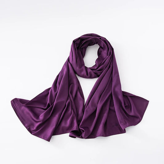 Cheap Plain Long Satin Polyester Scarves Matte Feeling Solid Women Scarf Soft Malaysia Women Shawl Big discount Muslim Hijab