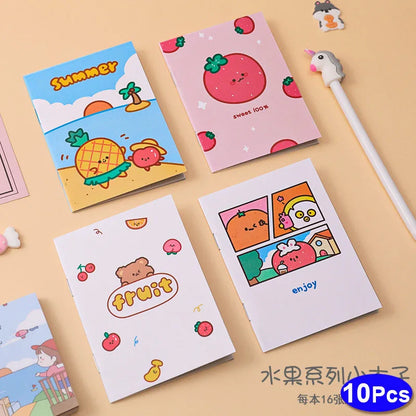 10Sets Retro Small Notebooks Kawaii A7 Blank Mini Cute Planner Diary Note Notepad Aesthetic Journal Kids Stationery Agenda Thing