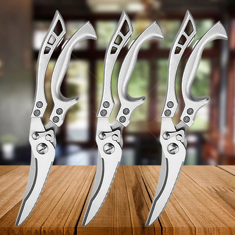 Kitchen Scissors Stainless Steel Strong Chicken Bone Scissors Home Multi-functional Cut Fish Bone Kill Fish Barbecue Special