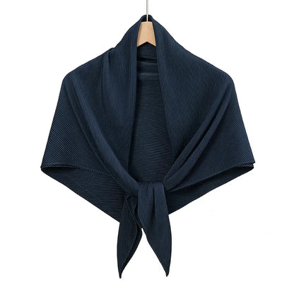 Plain Wrinkle Square Pleated Scarf Satin Shawls Wrap Stole Muslim Hijab 90*90cm Malaysia Kerchief Bandanas Headband Silk Scarves