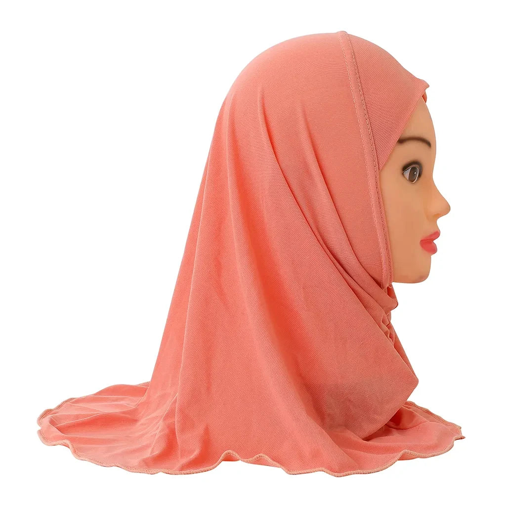 Muslim Hijabs for Kids Girl 7 to 12 years old Islamic Scarf Shawls Soft Stretch Material Malaysia Girl Children Hijabs Wholesale