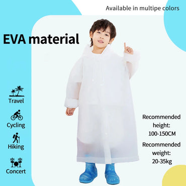 Children Rain Poncho Non-Disposable Travel Rain Gear Coat Outdoor Hiking Accessories Child Raincoat Kids Rainwear Waterproof