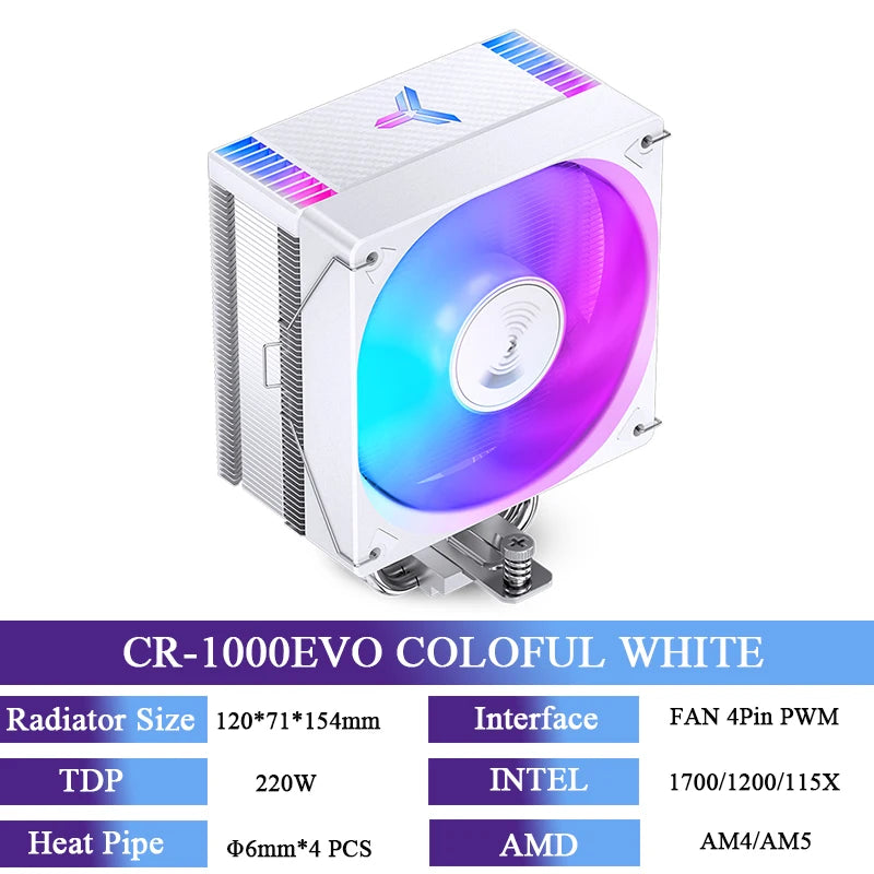 JONSBO CR1000/CR1200/CR1400 EVO CPU Cooler PC Fan Cooling CPU Fan Heatsink Tower Radiator Processor Air Cooler For AM4 1155 1700