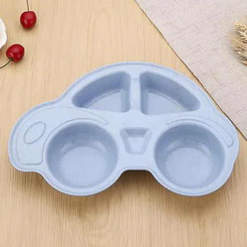 Toddler Infant Baby Dishes Cartoon Car Shape plate Environmentally Separated Child Food Plates Kids Dinnerware Tableware Tray