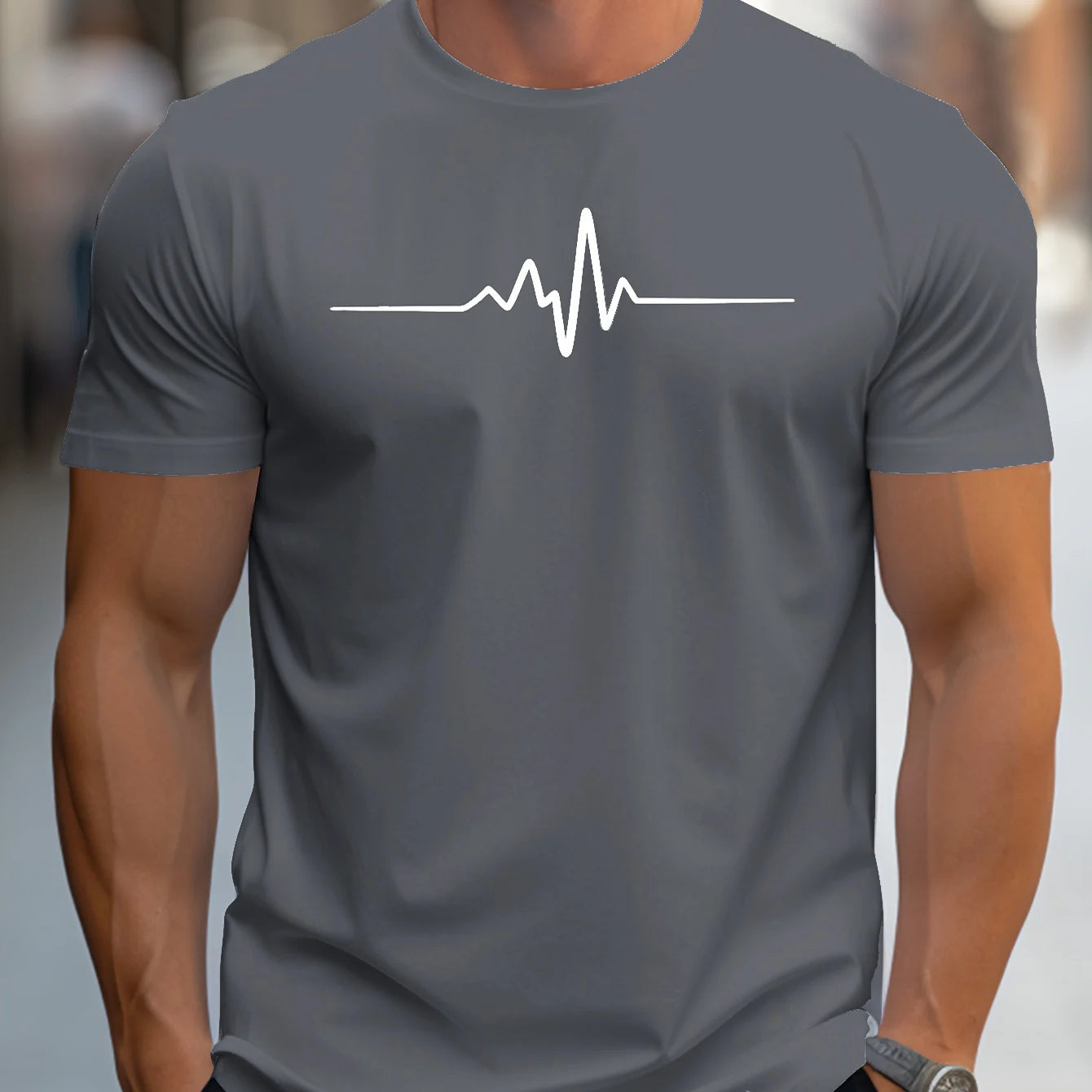 Mens T Shirt Gym Summer Simpler Graphic Print T-Shirts Daily Training Sportswear Round Neck Short Sleeved Running T-Shirt Tops