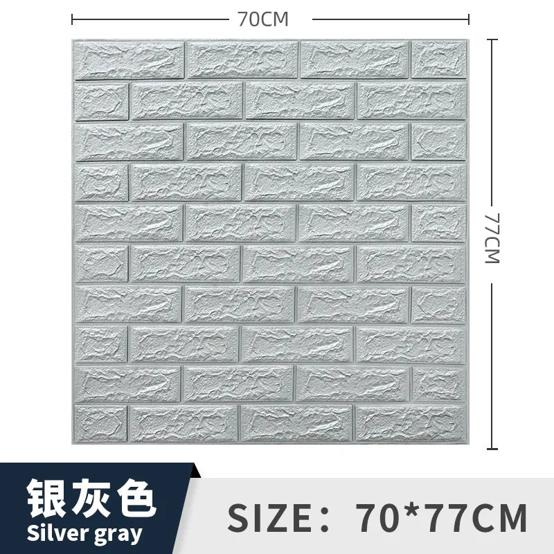 3/5MM 3D Wall Sticker Panel Foam Home Decoration DIY Wallpaper Living Room Bathroom  Tv Background Self Adhesive Panels 70*77cm