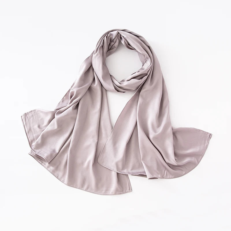 Cheap Plain Long Satin Polyester Scarves Matte Feeling Solid Women Scarf Soft Malaysia Women Shawl Big discount Muslim Hijab