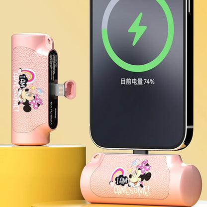 New Disney Pocket Power Bank Wireless Capsule Needle Mobile Power Bank Compact And Portable Mobile Power Bank Fast Charging