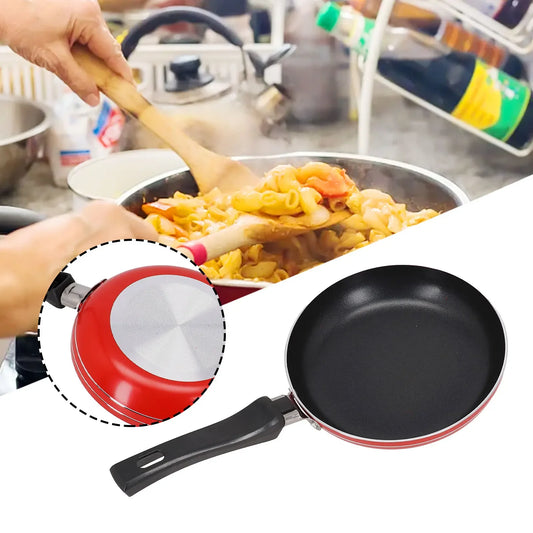 1 Pcs Frying Pan 18CM Frying Pan Non-Stick Steel Frypan Pot Saucepan Random Color For Cookware Kitchen Dining Bar