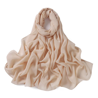 180*70cm New Muslim Chiffon Hijab Shawl Scarf Women Solid Color Head Wraps Women Hijabs Scarves Ladies Foulard Femme Muslim Veil