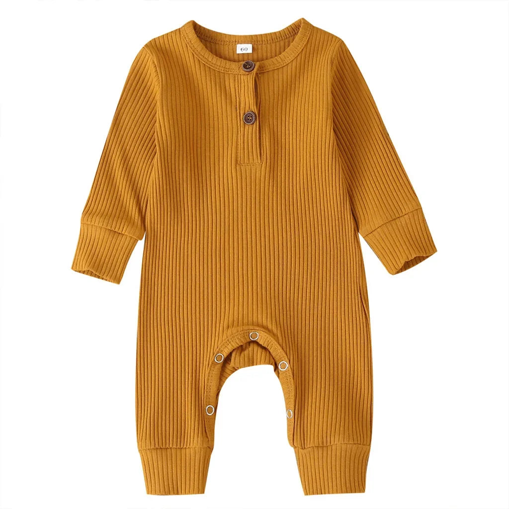 Musim Gugur Bayi Baru Lahir Bayi Lelaki Perempuan Baju Monyet Playsuit Overall Kapas Lengan Panjang Jumpsuit Bayi Pakaian Baru Lahir 