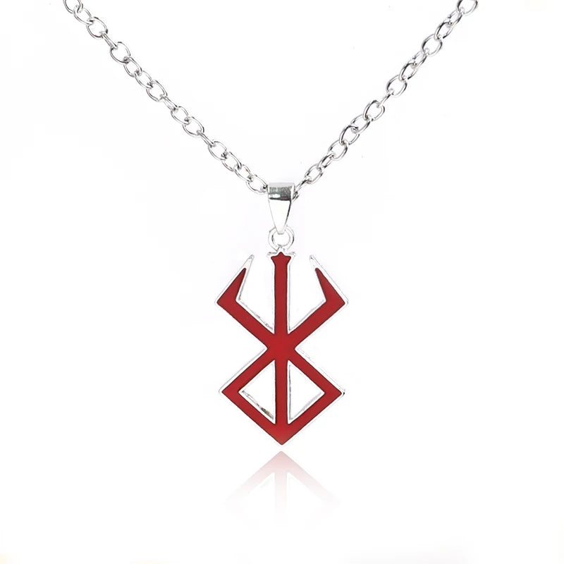 Japan Game Anime Red Enamel Key Chains Behelit Symbol Drip Oil Alloy Pendants Keyrings Necklaces Men Woman Cosplay Jewelry Gifts