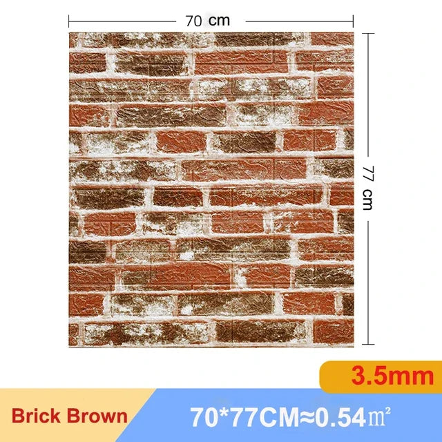 1/5/10Pcs 70*77cm Self-adhesive 3D Retro WallPaper Crash Sponge Imitation Brick  Wall Sticker for Home DIY Wall Decor Backdrop