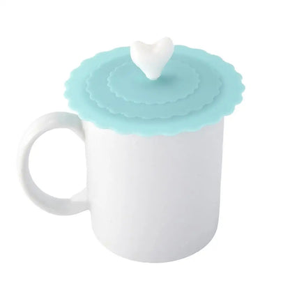 Creative Love Silicone Cup Cover Can Hold A Spoon Household Heatresistant Cup Accessories For Dust Prevention Friend Gift