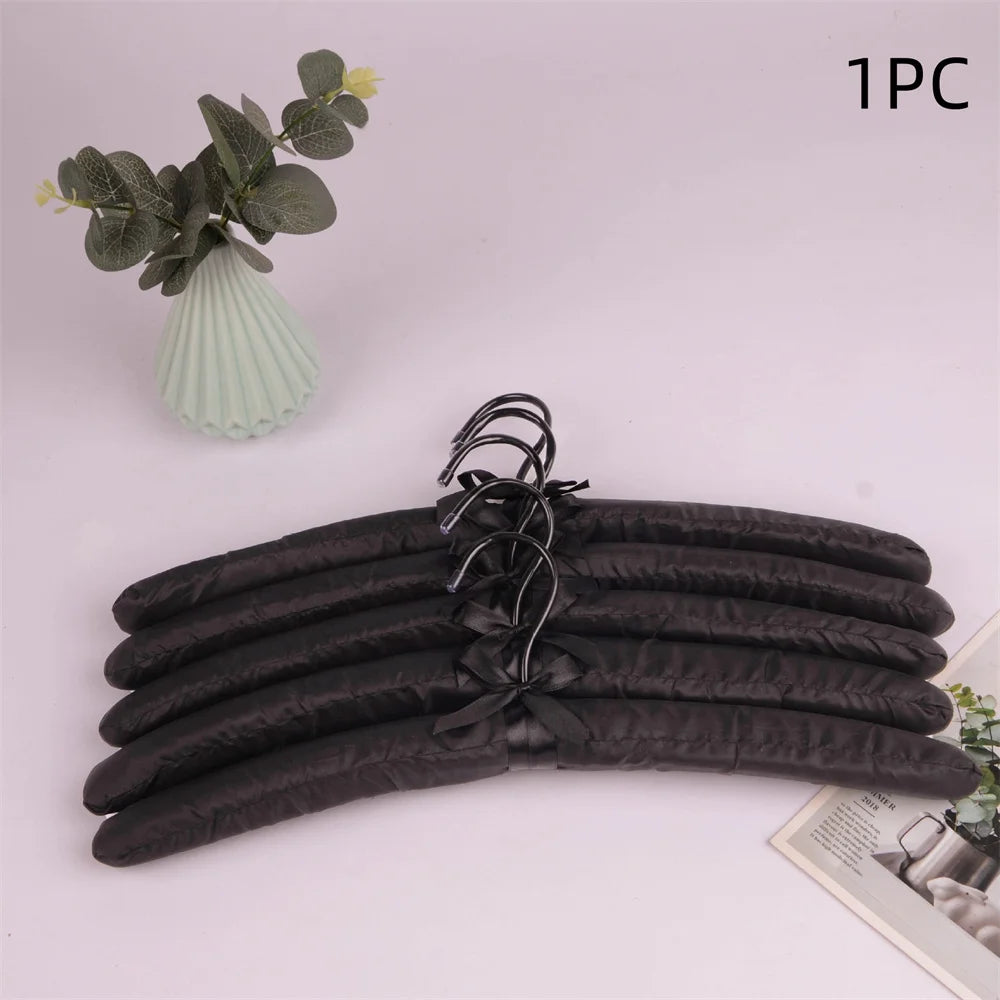 1pcs Silk Hanger Coat Satin Padded Clothes Silk Wrapped Display Hanger Sponge Hangers Clothes Hanger  Non-Slip Dress Hanger