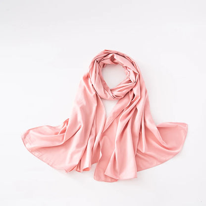 Cheap Plain Long Satin Polyester Scarves Matte Feeling Solid Women Scarf Soft Malaysia Women Shawl Big discount Muslim Hijab