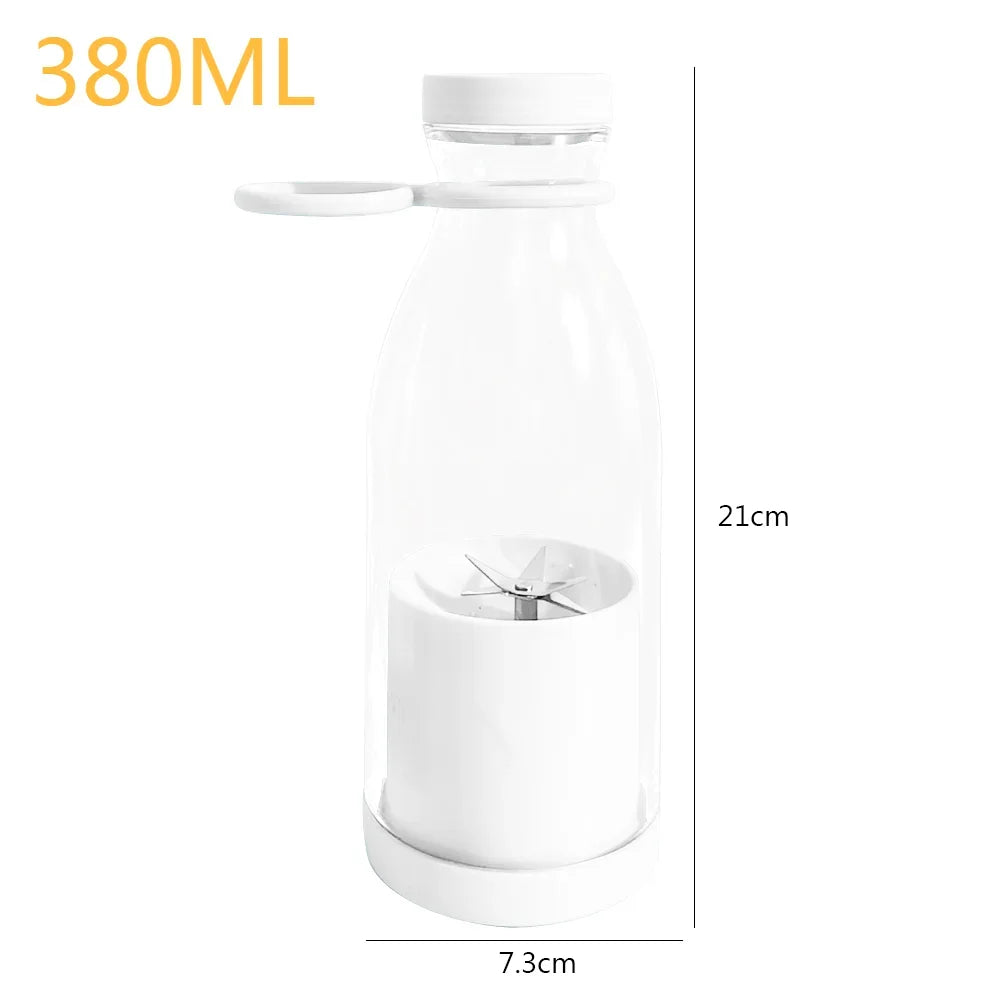 380ml/420ml Portable Juicer Cup Juicer USB Electric Fruit Juice Cup Automatic Mini Fruit Juicer Smoothie Blender With 6 Blades