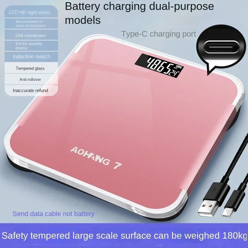 Electronic Weighing Scale Bascula Baño Smart Household Electronic Rechargeable Body Scale Mini Scale Household