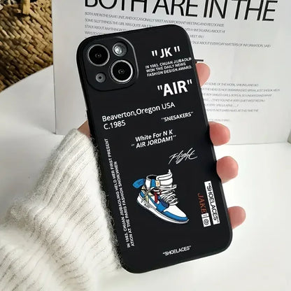 Sarung untuk iPhone 15 14 13 12 11 XSM X XR 6 7 8 Plus Kes Lembut Kalis Air Hitam Putih Kes Udara Penuh Melindungi Kes iPhone 12 