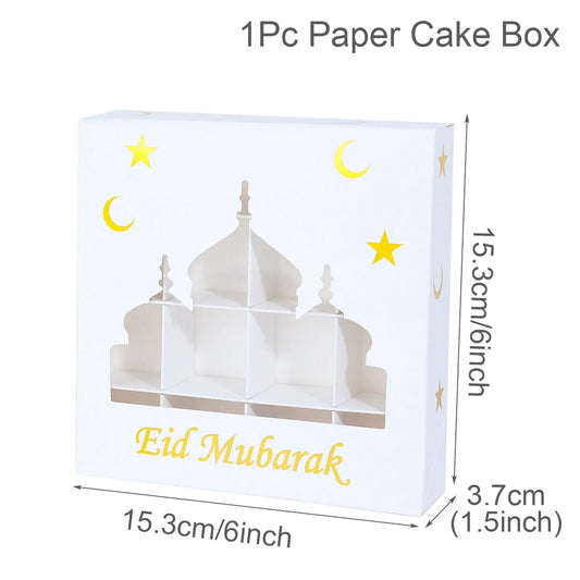 Kotak Hadiah Eid Mubarak Kek Kotak Gula-gula Hiasan Ramadan untuk Rumah 2024 Perlengkapan Pesta Muslim Islam Aidilfitri Ramadan Kareem 