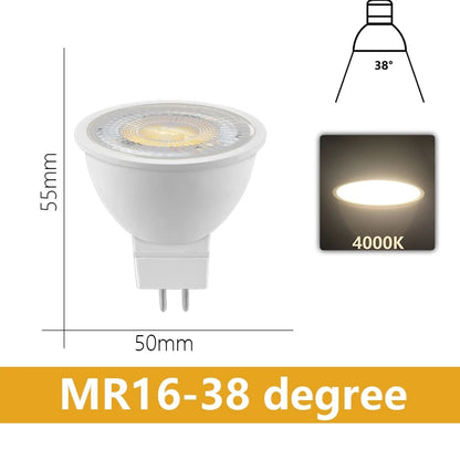 MR16 GU5.3 Lampu Sorot LED 220V AC110V AC/DC12V 3W-8W Sudut Rasuk 38/120 Darjah untuk rumah Mentol Lampu dalaman Penjimatan Tenaga untuk Meja 