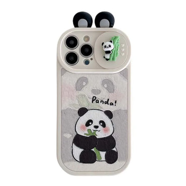 Cartoon Bamboo Panda Phone Case for iPhone 14 13 12 11 Pro Max Cover On iPhone 14 Pro Max 13 Pro Max Camera Lens Protective Case