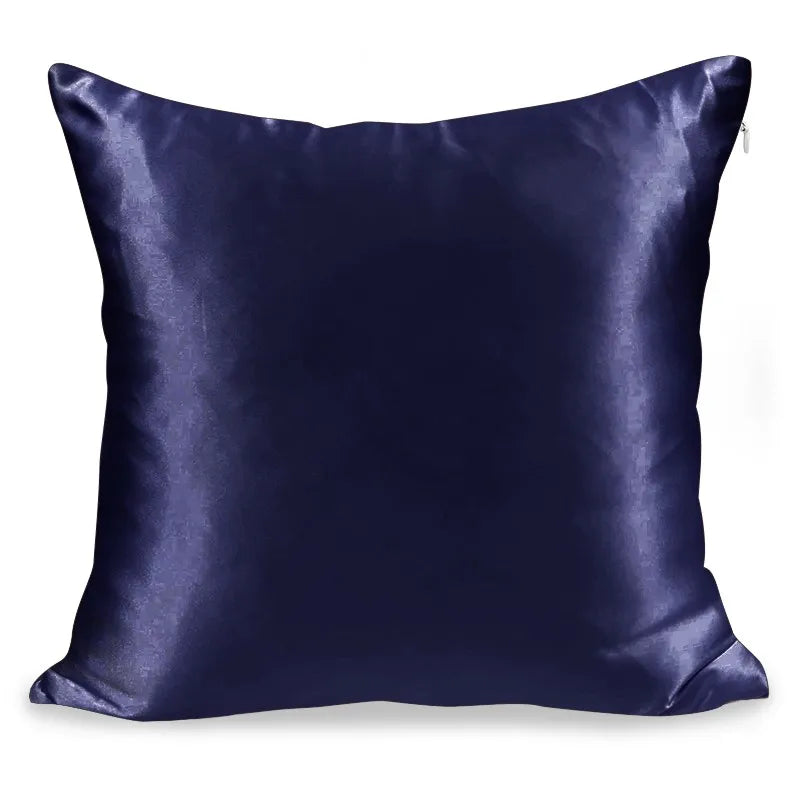 1pc Pillowcase Super Soft Imitated Satin Silk Pillowcase with Zipper for Hair and Skin  Breathable Both Sides Silk Pillow Case