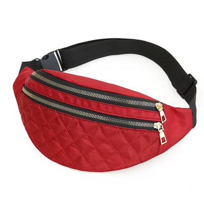 Waist Bag Women Men Waterproof Pocket Fashion Casual Chest Handbag Unisex Sports Travel Purse Plaid Waist Pack Belly Bags Case