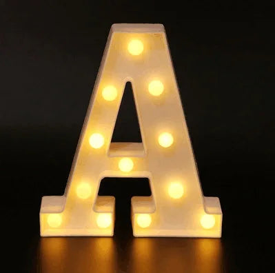 Decorative Name Letters Alphabet Letter LED Lights Luminous Number Lamp Night Light Wedding Birthday Christmas Party Decor Home