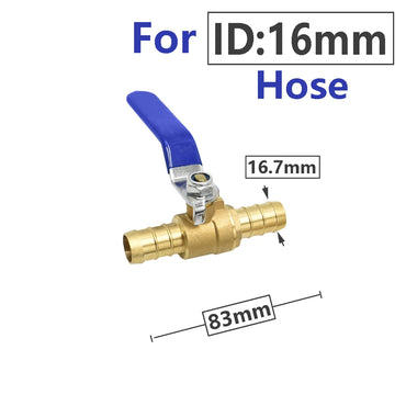 16mm 19mm Brass Ball Valve Barb Penyambung Minyak Gas Paip Air Tembaga 2-Way Coupler Membaiki Kelengkapan Tembaga 