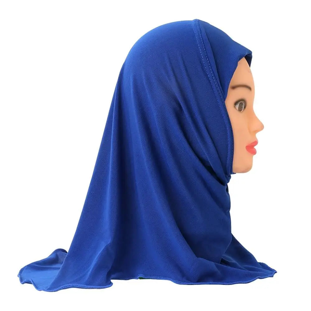 Muslim Girls Kids Hijab Islamic Scarf Shawls Soft and Stretch Material for 2 to 7 years old Girls 50cm Children Hijabs