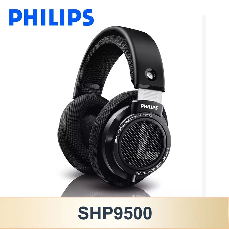 Philips SHP9500 Headphone HiFi Stereo Wired Earphone Computer Online Learning Earbuds Esports Game 3.5mm 6.3mm Universal Headset