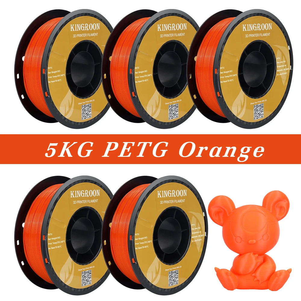 KINGROON 5KG PLA TPU PETG Filamen Warna campuran 1.75mm Plastik Pencetak 3D Tanpa Gelembung Gelembung Bahan Cetakan 3D Borong 