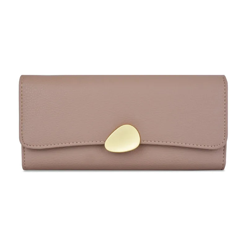 Fengdong fashion simple leather wallet for women red wallet female card long wallet female leather credit card holder wallet