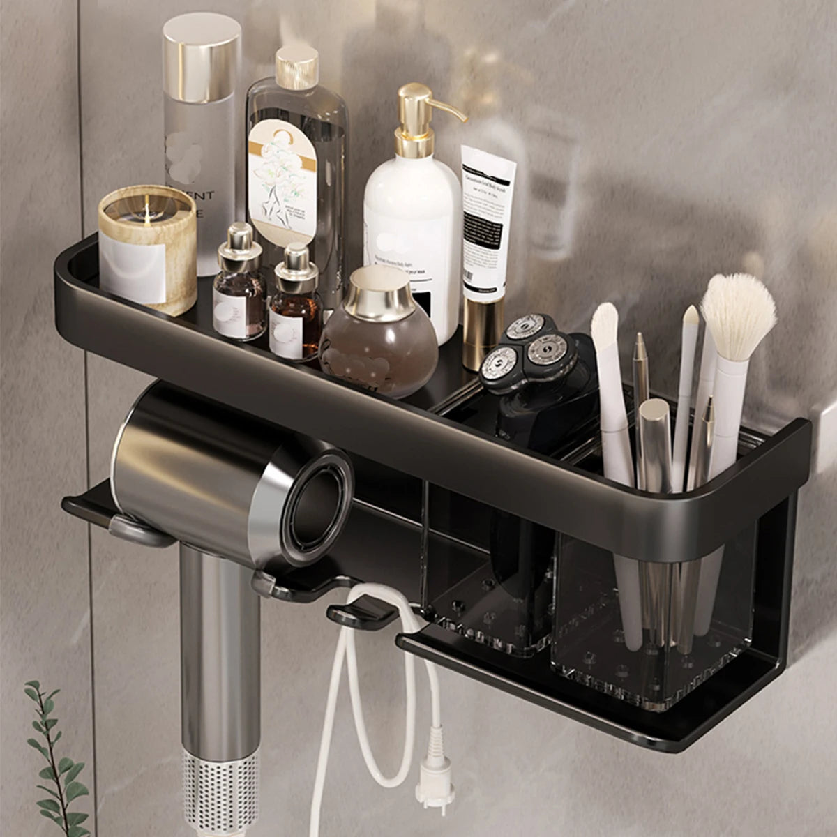 Hair Dryer Holder Wall Dryer Cradle Straightener Stand Hairdryer Organizer Box Toilet Blower Holder Shelf Bathroom Accessories