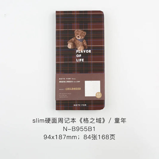 Hardfaced Weekly Notebook English Checked Student Hand Ledger Notebook  Korean Stationery  Notebook