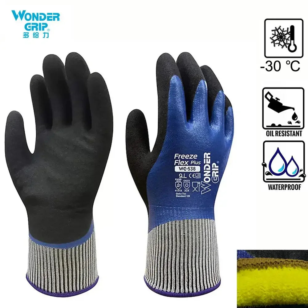 Wonder Grip Thicken Garden Working Gloves Coldproof Work Gloves Double Layer Latex Coated Protection Gardening Gloves