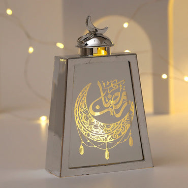 2025 Eid Mubarak Candle Lamp Creative Night Light Lantern Candle Holder Eid Mubarak Islamic Muslim Party Decor Decorative Lamp