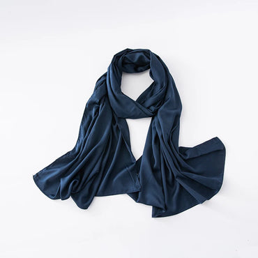 Cheap Plain Long Satin Polyester Scarves Matte Feeling Solid Women Scarf Soft Malaysia Women Shawl Big discount Muslim Hijab