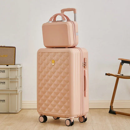 20/24/28 inch Luggage set,travel suitcase on wheels,rolling luggage,Rose gold ABS Women trolley case,cabin luggage,carry on