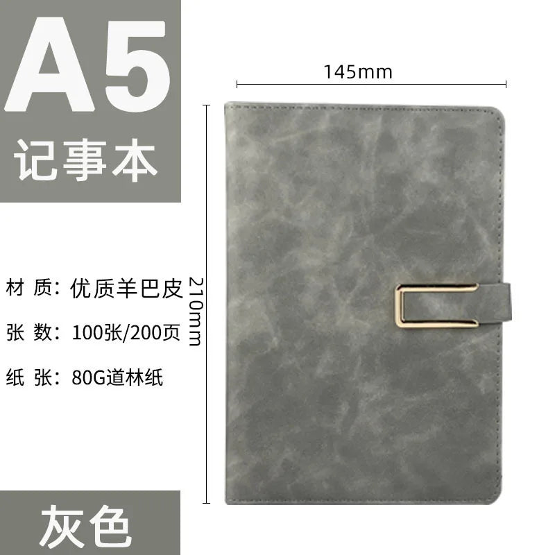 Vintage A5 Leatherbound Notebook Personalized Soft Cover Business Notebook Office Magnetic Buckle Notebook Diary Notebook