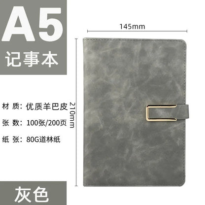 Vintage A5 Leatherbound Notebook Personalized Soft Cover Business Notebook Office Magnetic Buckle Notebook Diary Notebook