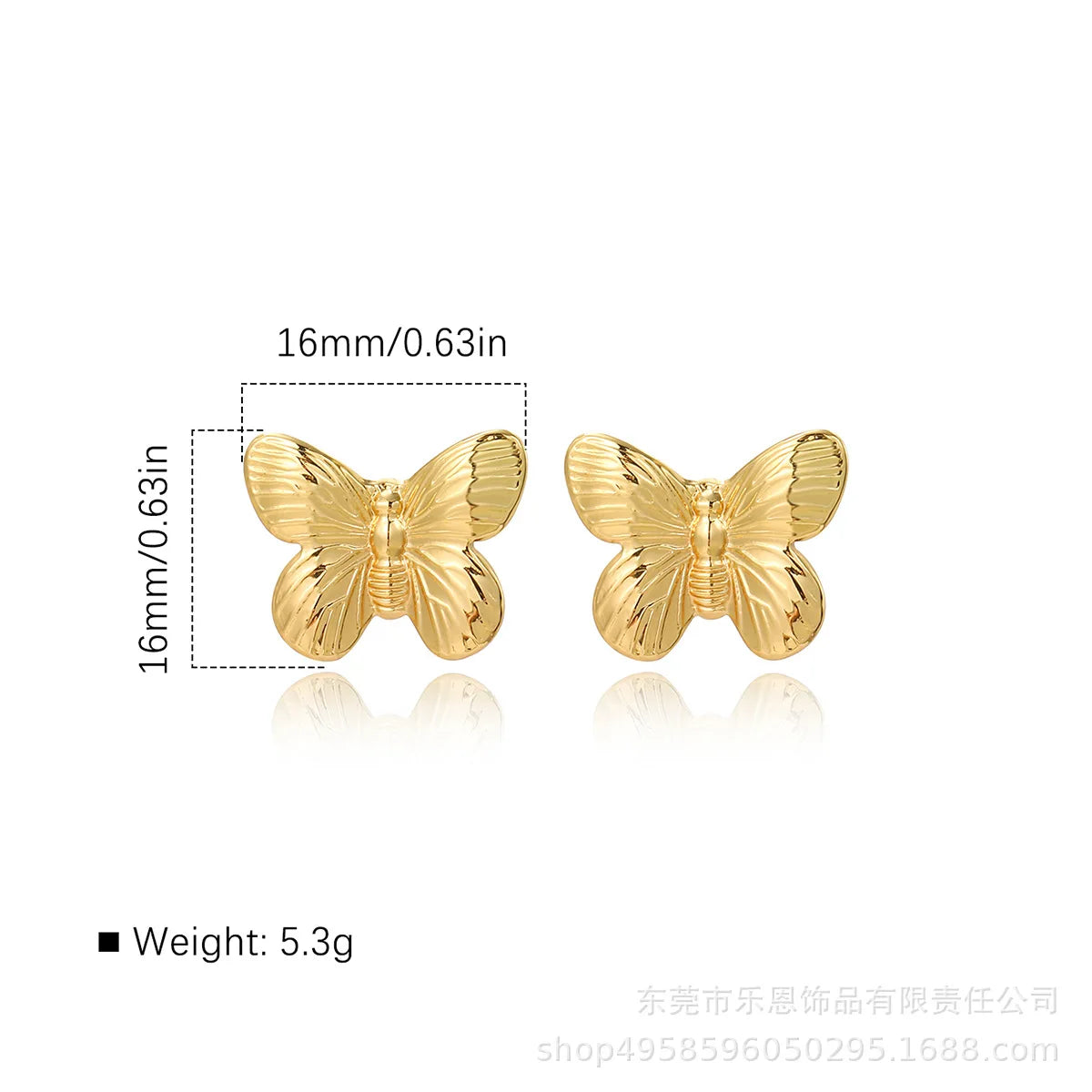 1 Pasang Anting-Anting Stud Reben Logam Keluli Tahan Karat untuk Wanita Perempuan 18K Bersalut Emas Kenyataan Cute Set Perhiasan Tindik Hadiah 