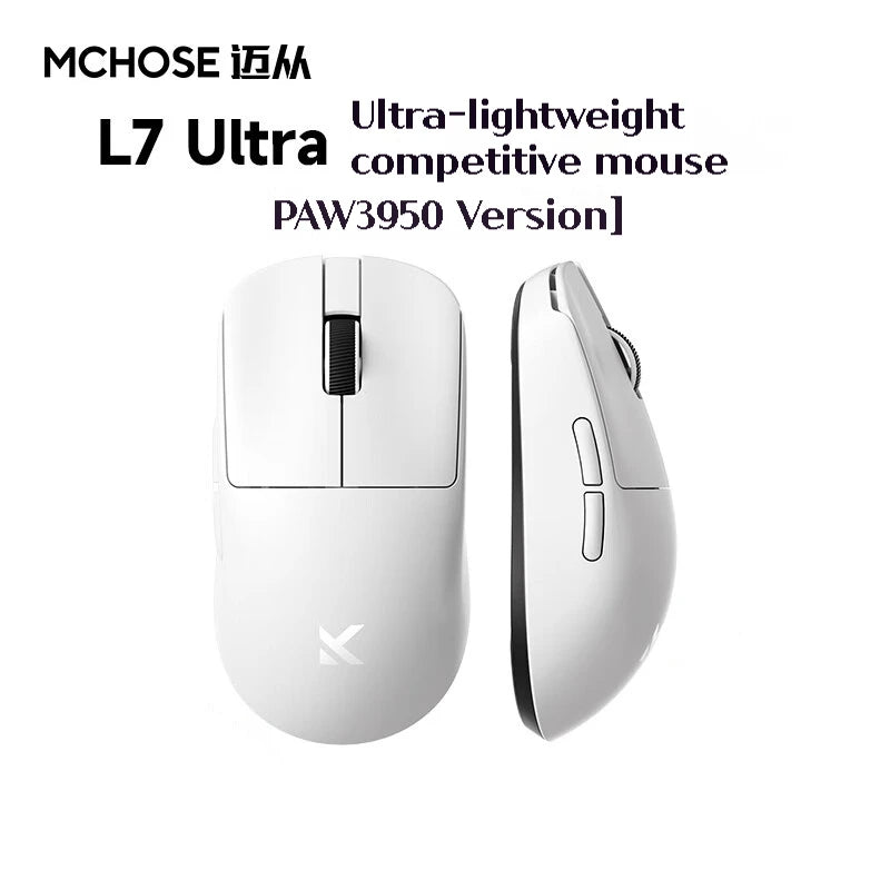 MCHOSE L7 Gaming Mouse 8K Polling Rate Customized Mouse With 8K Dongle 2.4g BT Wireless 39g Lightweight Low Latency Gaming Mouse