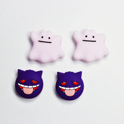 4PCS Pokemon Gengar Silicone Anime Soft Thumb Stick Grip Cap for Nintendo Switch Oled NS Joy-con Thumb Stick Grip Cap Cover Gift