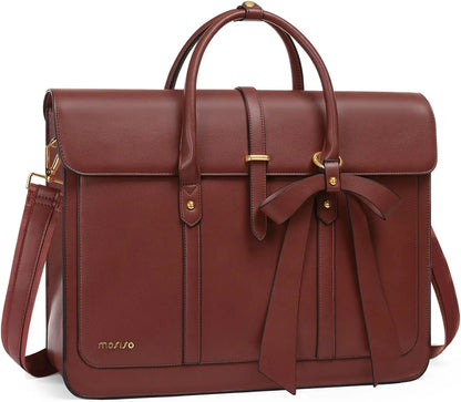 Beg Tote Wanita MOSISO untuk MacBook Air Pro M3 13.3 14 15 16 17.3 inci Notebook PU Kulit Laptop Bahu Beg Bahu Beg Tangan Beg Tangan